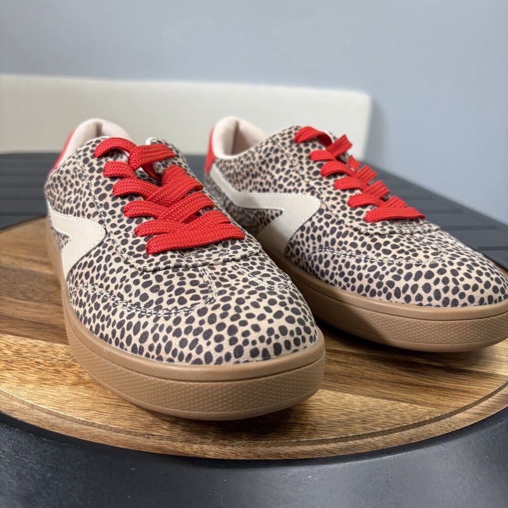 Dolce Vita Voyage Cheetah Print Sneakers Womens Size 7 Red Lace Low Top NWOT - Picture 11 of 12